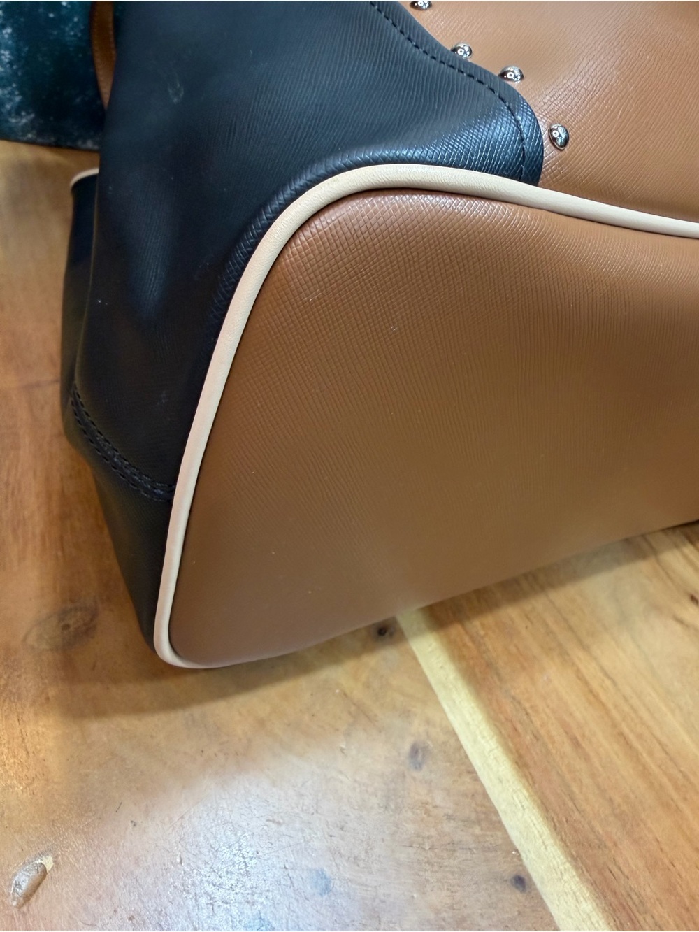 Coach 2014 Old Money Metro Studded Leather Tote Brown/Black (EUC) - Picture 11 of 16